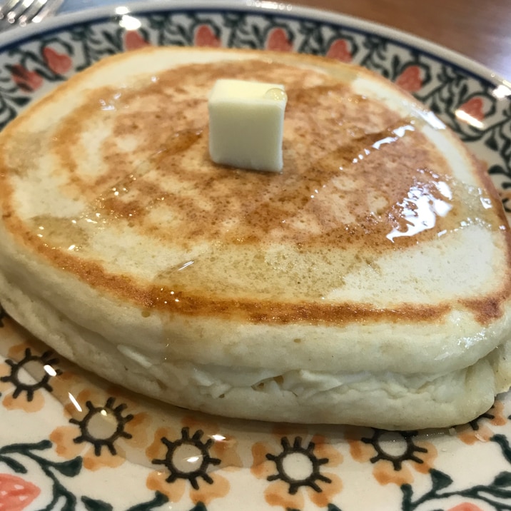 膨らむ♡しっとり♡卵なしH M豆腐豆乳パンケーキ